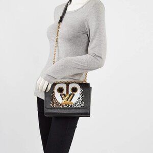 Louis Vuitton Black Epi Leather Sequin Owl MM Twist Bag